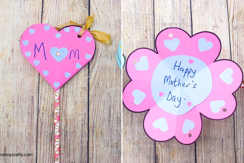 Mothers Day Digital Paper Polka Dot Pattern Pack Heart 
