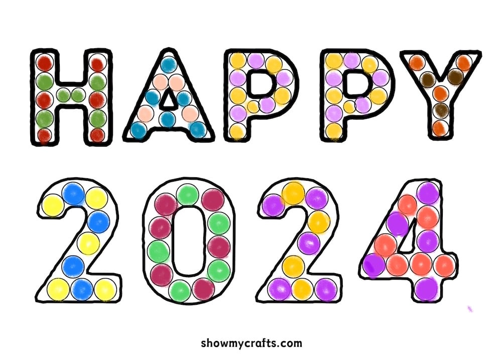 New Year Dot Painting Activity (2024) 