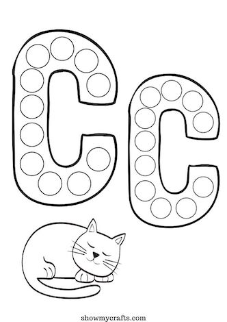 Letter C dot worksheet