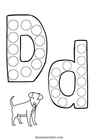 Letter D dot worksheet