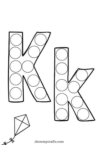 Letter K dot worksheet
