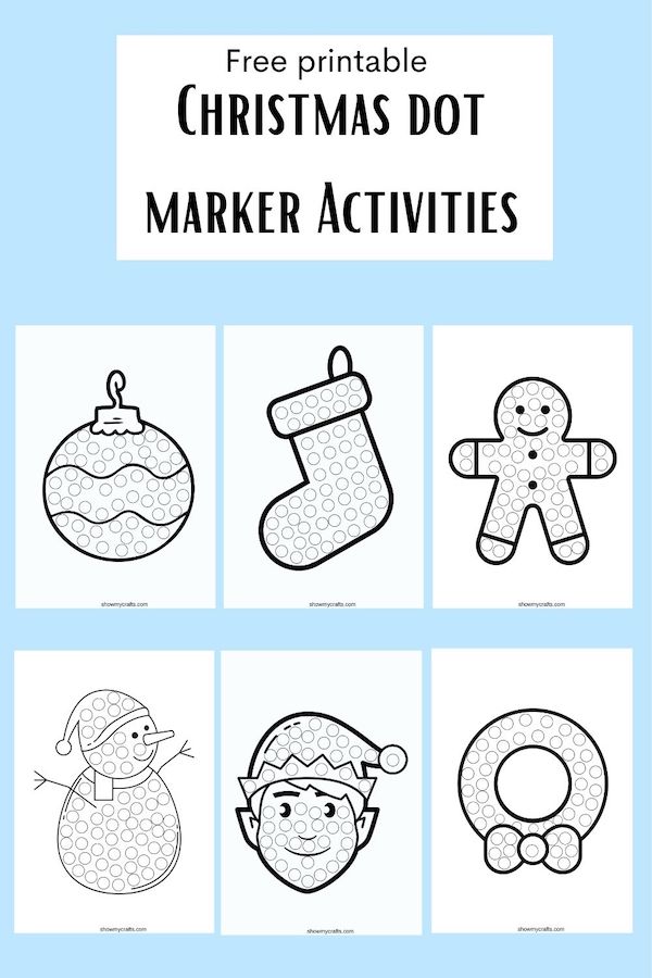 christmas dot marker colouring pages