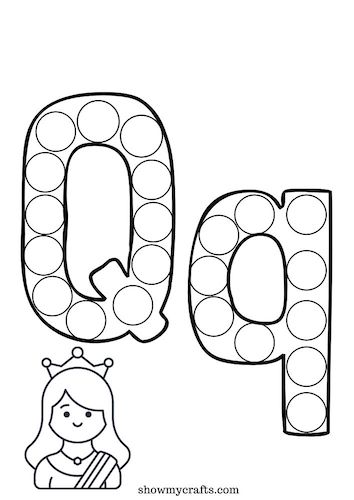 letter Q dot worksheet