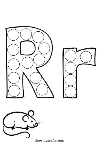 letter R dot worksheet