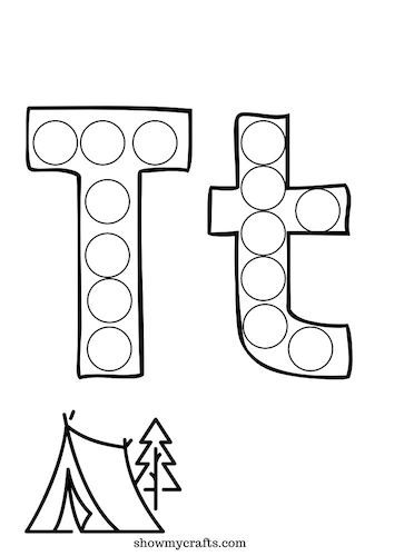 Letter T dot worksheet