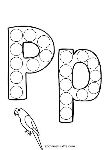 letter P dot worksheet