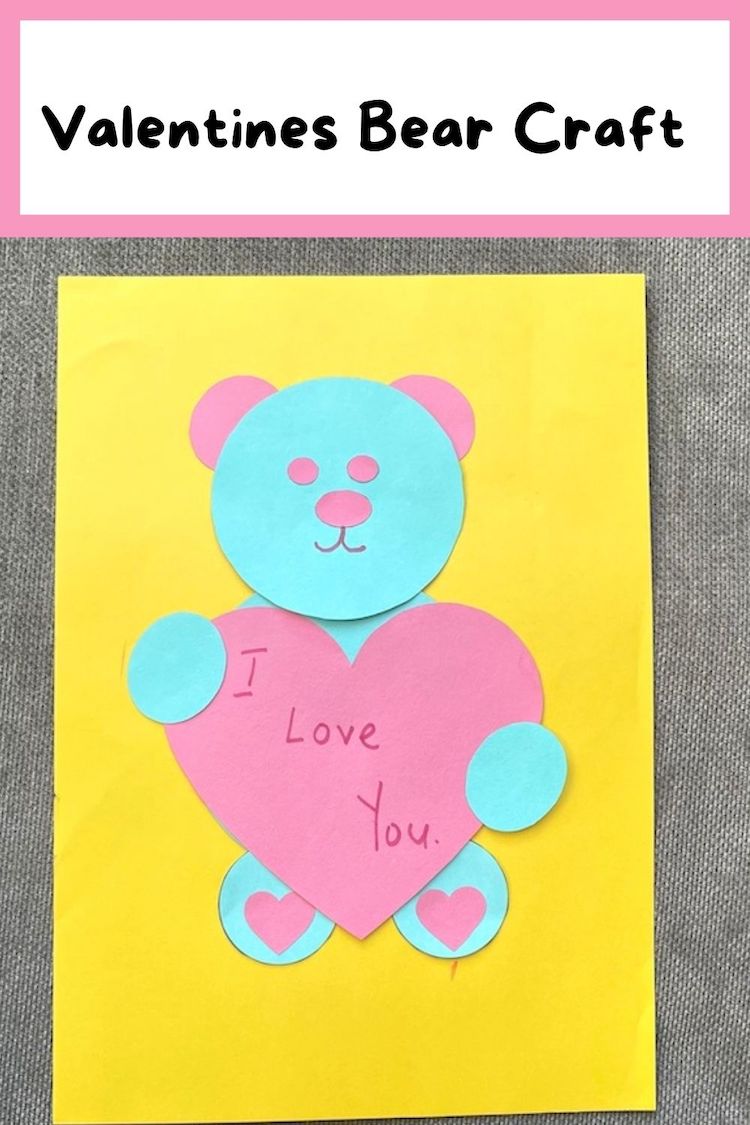 Bear valentines crafts for kids
