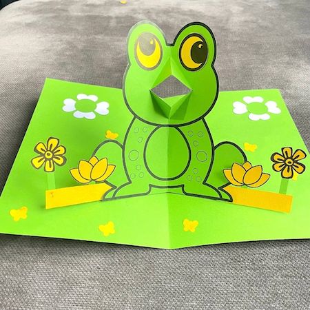 how to make frog pop up card craft