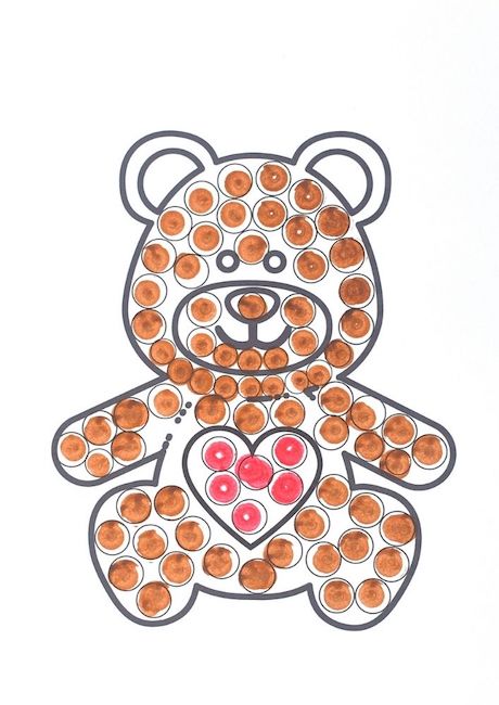 teddy bear dot painting