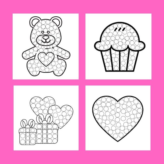 Valentine's Day Dot Markers Coloring Book For Kids,Paint daubers