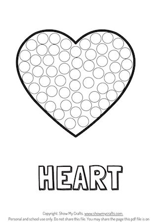heart dot painting worksheet
