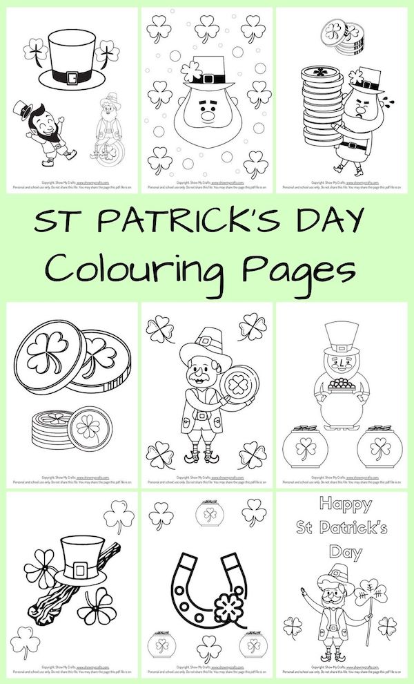 st Patrick's coloring pages for kids