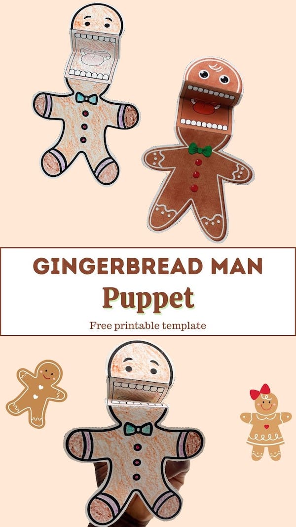 Gingerbread Man Puppet Craft Your Own with Free Template