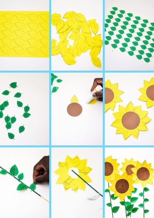 diy paper sunflowers