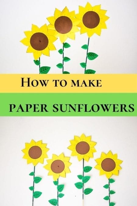 How to make Paper Sunflowers with free printabales template