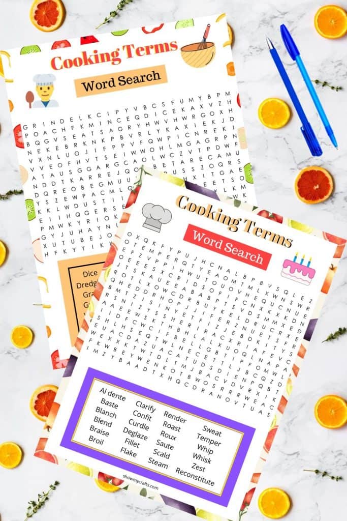 Cooking-terms-word-search