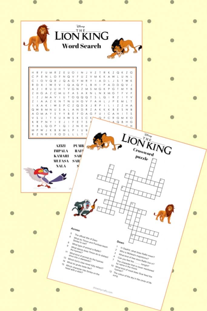 Lion King Word Games