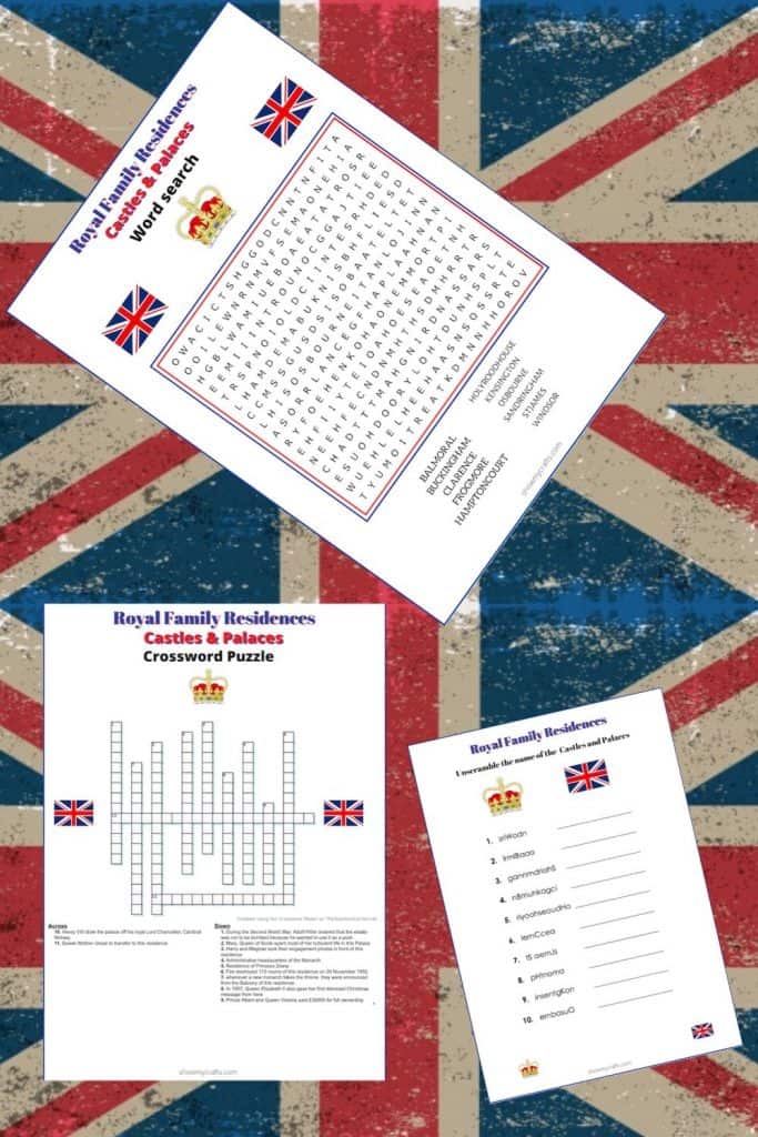 Royal Residences Word Puzzles