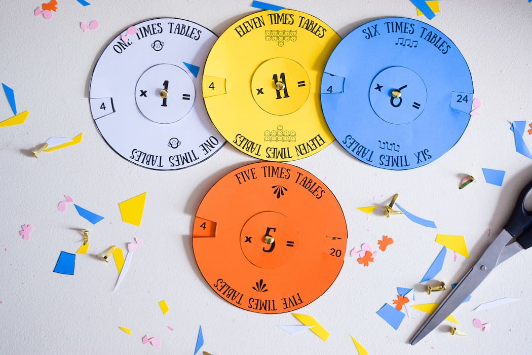 Times tables spinners - times tables activity