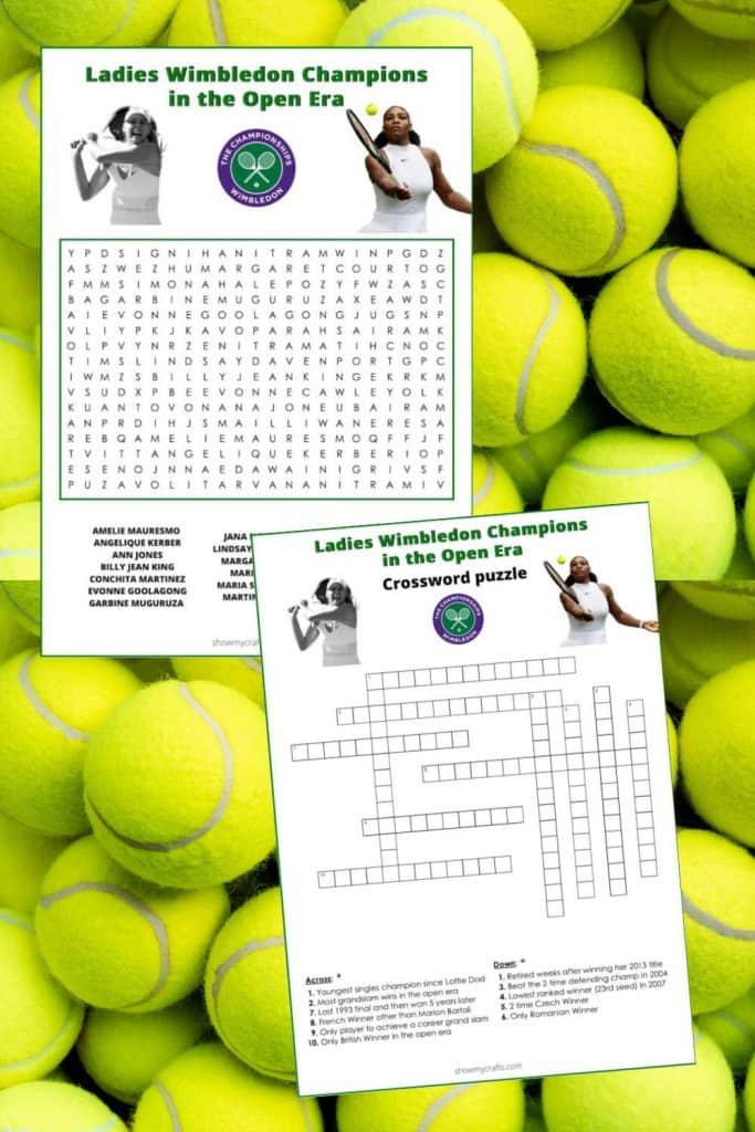 tennis word search printables