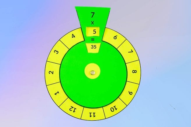 Times tables spinning wheel