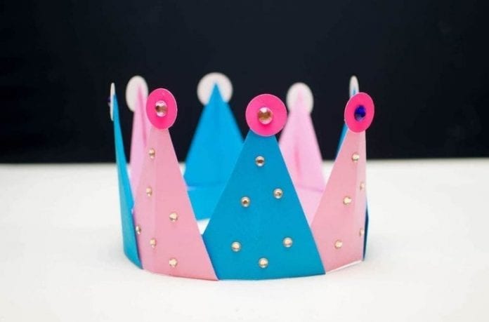 How to make paper princess crown - no scissors or cutting required