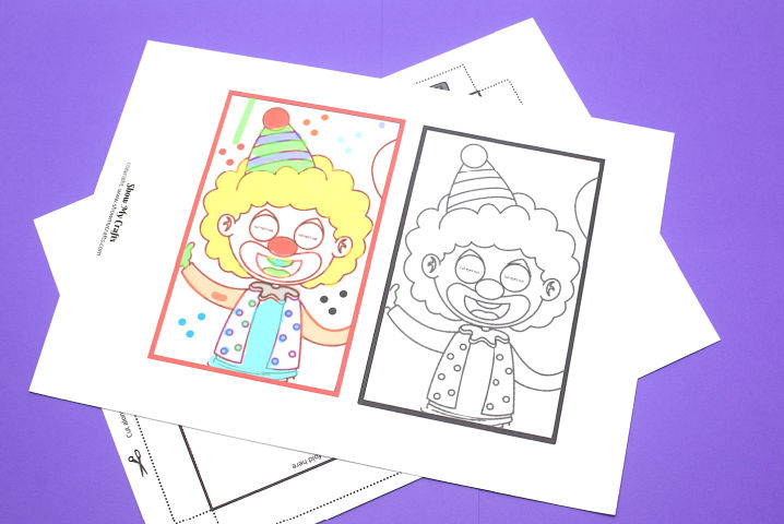 clown colouring pages