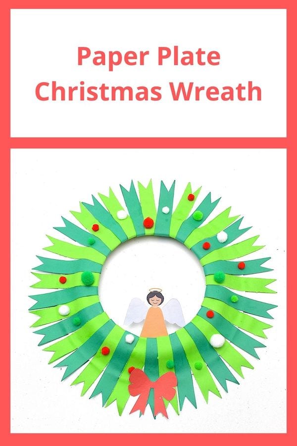 Paper plate christmas wreath