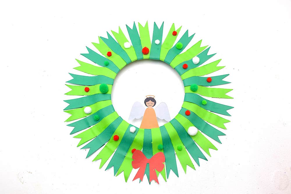 paper plate christmas wreath craft