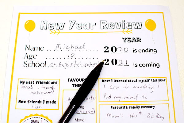 my year in review printable