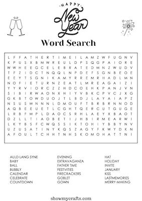 new year word search