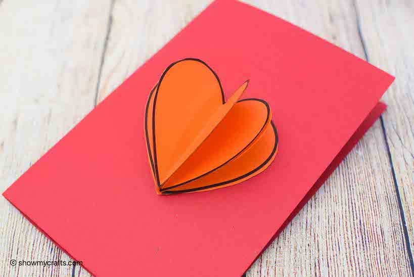 3d heart valentines card