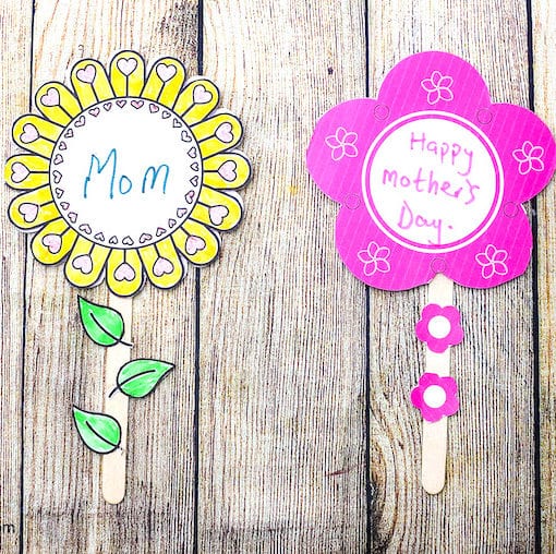 Flower card crafts for kids