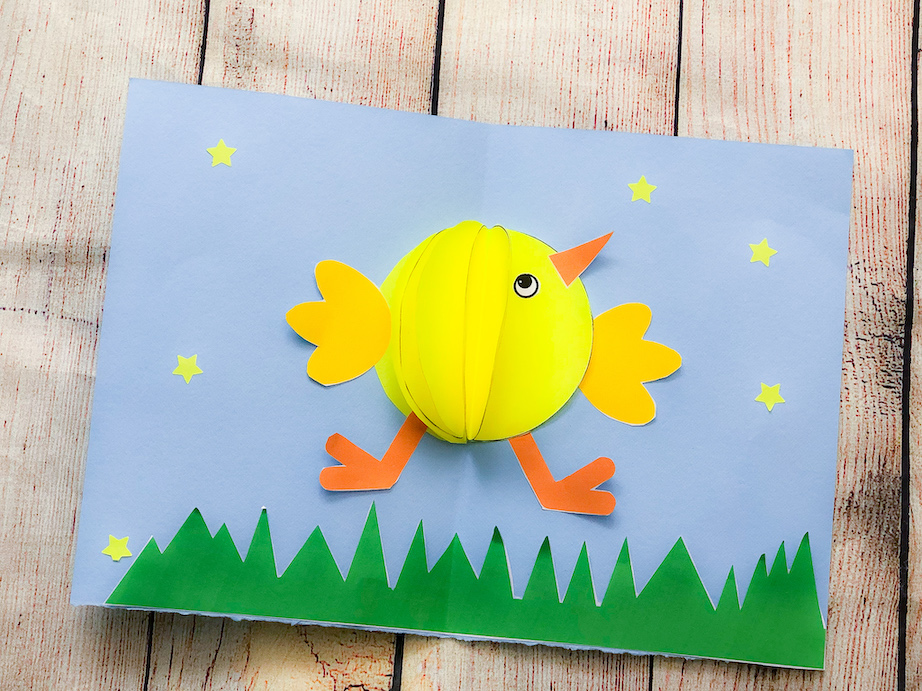 3d easter chick card