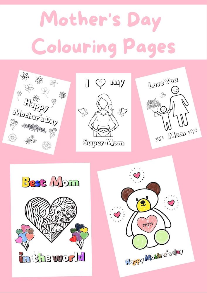 Mother's Day colouring pages
