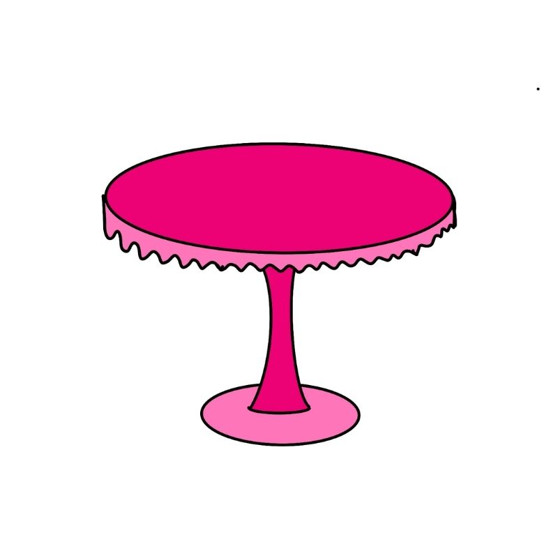 How to draw a cake stand