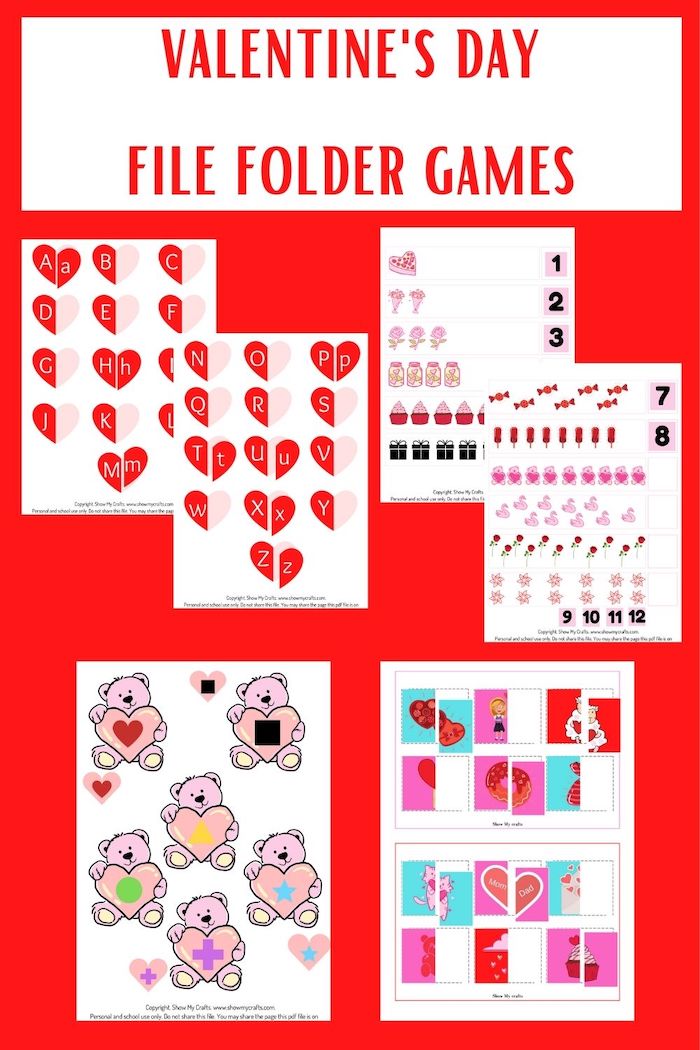 Valentine's Day File folder games