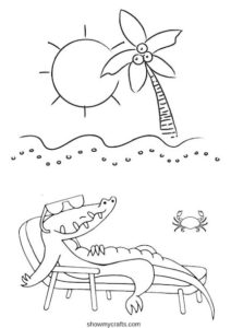 Alligator Colouring Pages - Show My Crafts