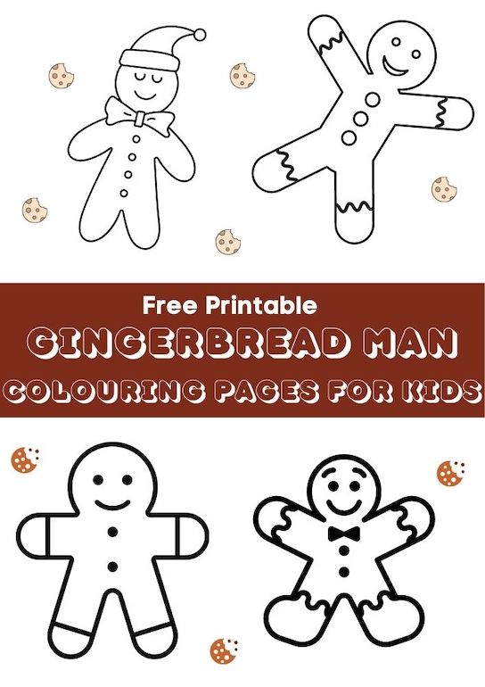 gingerbread man colouring pages