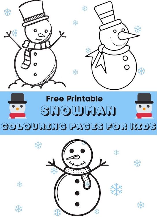 snowman colouring pages