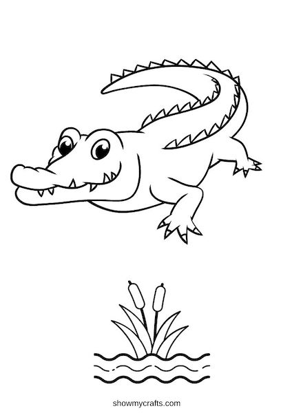 crocodile colouring pages