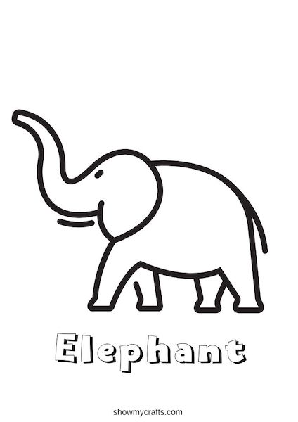 elephant colouring pages for children