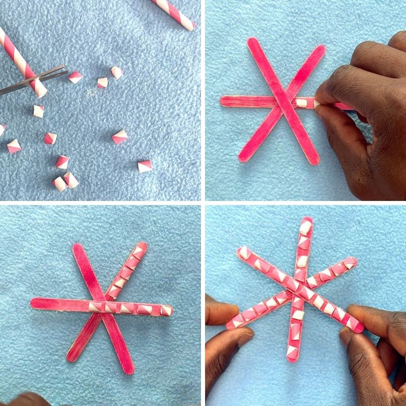snowflake ornament with paper straws