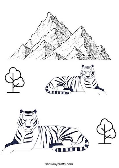 Tiger colouring pages