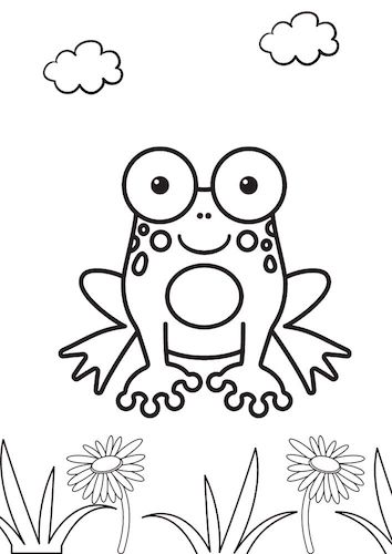toad and frog colouring pages