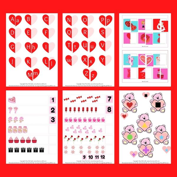 valentines file folder games