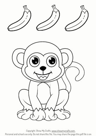free monkey colouring pages