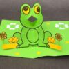 Frog pop up card craft with free printable frog template