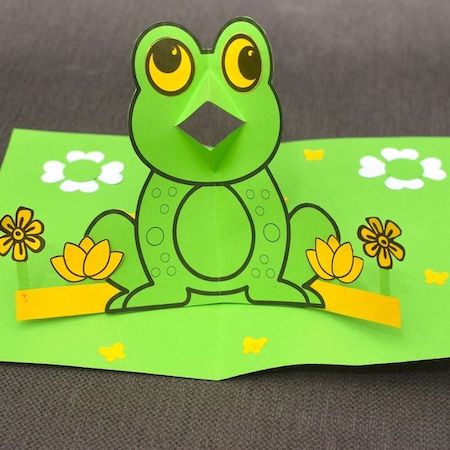 frog pop up card