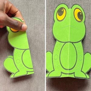 Frog pop up card craft with free printable frog template